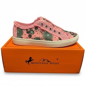 NIB Montana West Pink and Green Casual Sneakers
